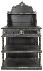 Clayre & Eef Consola, 2 sertare lemn, negru antichizat, 81x41x142 cm (5H0522)