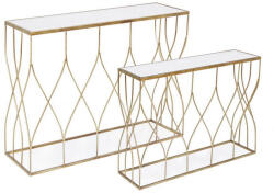 Bizzotto Set 2 console fier auriu Elenor 96.5x28x71 cm, 104x33x79 cm (0746206)