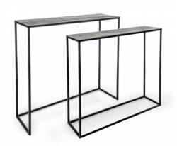 Bizzotto Set 2 console Tahir negru gri 90x25x72 cm, 100x29x82 cm (0746178)