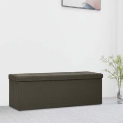 vidaXL Bancă de depozitare pliabilă, maro închis, imitație de pânză (338794)