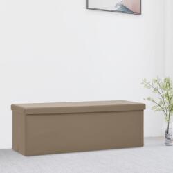 vidaXL Bancă de depozitare pliabilă, cappuccino, PVC (338801)