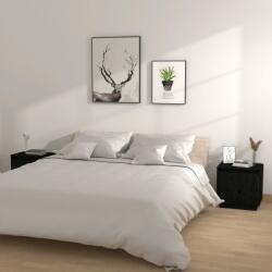 vidaXL Noptiere, 2 buc. , negru, 40x30x40 cm, lemn masiv de pin (813314)
