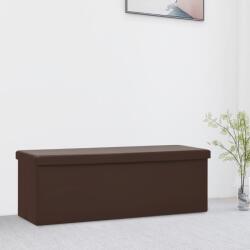 vidaXL Bancă de depozitare pliabilă, maro, PVC (338798)