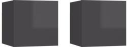 vidaXL Noptiere, 2 buc, gri extralucios, 30, 5x30x30 cm, lemn prelucrat (3079731)