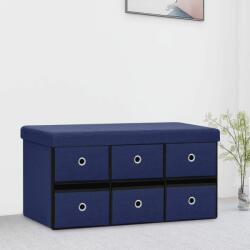 vidaXL Bancă depozitare pliabilă, albastru, 76x38x38 cm imitație pânză (338815)