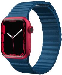 NEXT ONE Apple Watch 4/5/6/7/8/SE/Ultra (42/44/45/49mm) Next One bőr óraszíj farmerkék (AW-4244-LTHR-BLU)