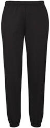 Fruit of the Loom Uniszex Nadrág Normál Fruit of the Loom Jog Pant with elasticated cuffs - 2XL, Fekete