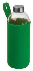 Kulacs üveg 1 literes ivópalack neoprén zöld tokban, 8, 5 × 24, 5 cm