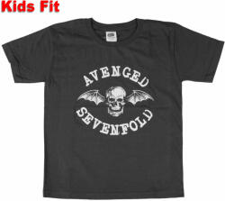 ROCK OFF детска тениска Avenged Sevenfold - Класически Череп Прилеп - ТЪМНОСИВ - ROCK OFF - ASTS14BC