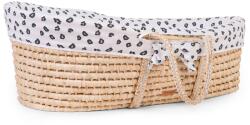 Childhome Cos bebe Childhome Moise din coji de porumb cu saltea, Husa Jerse Leopard (CH-MBSR3CJLEO)