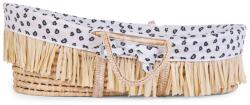 Childhome Cos bebe Childhome Moise din coji de porumb si rafie cu saltea, Husa Jerse Leopard (CH-MBSRRACJLEO)