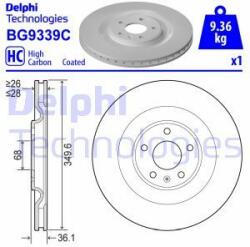 DELPHI Disc frana DELPHI BG9339C (BG9339C) - automobilus