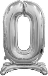GoDan Balon din folie cu suport 0 argintiu 74 cm