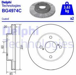 DELPHI Disc frana DELPHI BG4974C (BG4974C) - automobilus