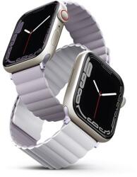 Uniq Revix mágneses szilikon szíj Apple Watch 42/44/45/49mm, lila/fehér (UNIQ-45MM-REVLILWHT) - speedshop