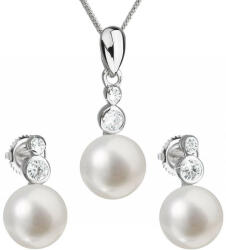 Evolution Group Set de bijuterii din argint cu perle reale Pavona 29035.1 (cercei, lanț, pandantiv)