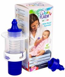 FLAEM - Aspirator nazal manual Baby, pentru bebelusi si copii, Alb/Albastru, AC0423P (flaembaby)