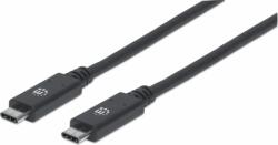 Manhattan SuperSpeed+ USB Type-C 3.1 Gen 2 kábel 1m - Fekete (355223)