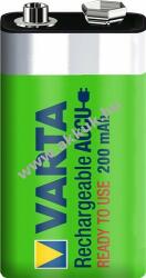 VARTA 9V blokk akkumulátor 200mAh NiMH újratölthető 1db/csomag - Kiárusítás!