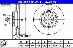 ATE Disc frana ATE 24.0132-0126.1 - automobilus