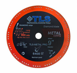 TLS METAL-PRO-1 gyémántszemcsés fém- és általános célú vágókorong d180x22.23x1.4/2.4x10 mm