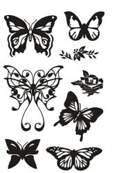  Transzparens pecsételők - pillangók (szilikon pecsétek)