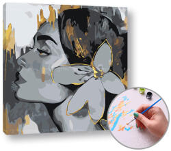 Paint by Numbers - Nő virággal a hajában - Alacsony nehézségi szint ()