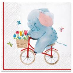  Decoupage szalvéták Elephant on Bike - 1 db (decoupage)
