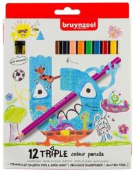  Háromszög alakú színes ceruzák Bruynzeel Holland / 12 db