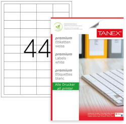 TANEX Etichete 44/a4 48.5*25.4mm colturi drepte 100/top tanex (TW2044)