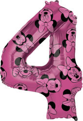 Amscan Balon din folie cifra 4 aniversară - Minnie Mouse 66 cm