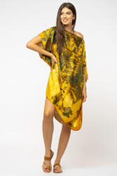 SHOPIKA Rochie de plaja tip poncho din matase cu imprimeu inspirat din pictura moderna Talie unica