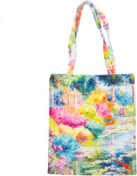SHOPIKA Geanta shopper din material textil, imprimeu peisaj lac Multicolor