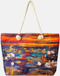 SHOPIKA Geanta de plaja din material textil, dupa tablou celebru cu nuferi Multicolor
