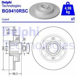 DELPHI Disc frana DELPHI BG9410RSC (BG9410RSC) - automobilus