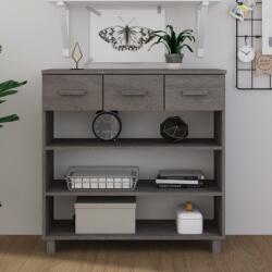 vidaXL Masă consolă „HAMAR, gri deschis, 90x35x90 cm, lemn masiv pin (340467)