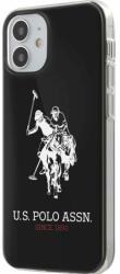 U. S. Polo Assn Protectie Spate US Polo Assn Shiny Big Logo USHCP12STPUHRBK pentru Apple Iphone 12 mini (Negru/Alb)