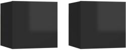 vidaXL Noptiere, 2 buc. , negru extralucios, 30, 5x30x30 cm, PAL (3079728)