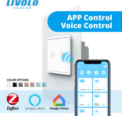 Livolo Intrerupator tactil smart dublu protocol Zigbee Livolo -noua serie -standard italian (VL-FC2Z-2WP-P9E)