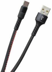 mobilNET USB-C adatkábel 2A, 1 m, TPU - fekete