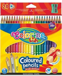 Colorino Színes ceruzakészlet 24 db-os, (1 db fluo, arany, ezüst szín), hegyezővel, Colorino trio, háromszög test