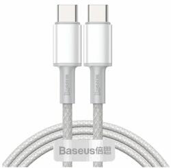 Baseus Cablu USB-C la USB-C Baseus CATGD-02, Snur cu impletitura densa, Quick Charge, 1 m, Alb (CATGD-02)