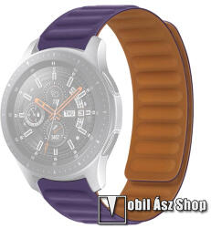 Okosóra loop szilikon szíj - LILA - mágneses, 95+108mm hosszú, 20mm széles, 120-220mm-es méretű csuklóig ajánlott - SAMSUNG Galaxy Watch 42mm / Watch4 40mm, 44mm / Watch3 41mm / Watch4 Classic 42mm /