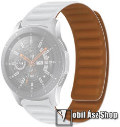  Okosóra loop szilikon szíj - FEHÉR - mágneses, 114+100, 5mm hosszú, 22mm széles, 120-220mm-es méretű csuklóig ajánlott - HUAWEI Watch GT 46mm / GT 2 46mm / GT 3 Pro 43mm, 46mm / GT 2e / SAMSUNG Galaxy