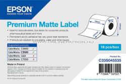  Premium Matte Label - Die-cut Roll: 76mm x 127mm, 265 labels C33S045535 (C33S04553)