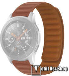  Okosóra loop szilikon szíj - BARNA - mágneses, 95+108mm hosszú, 20mm széles, 120-220mm-es méretű csuklóig ajánlott - SAMSUNG Galaxy Watch 42mm / Watch4 40mm, 44mm / Watch3 41mm / Watch4 Classic 42mm /