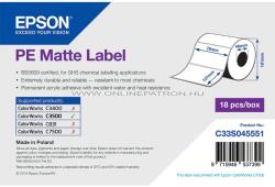 PE Matte Label - Die-cut Roll: 76mm x 127mm, 220 labels C33S045551 (C33S04555)