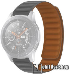  Okosóra loop szilikon szíj - SZÜRKE - mágneses, 95+108mm hosszú, 20mm széles, 120-220mm-es méretű csuklóig ajánlott - SAMSUNG Galaxy Watch 42mm / Watch4 40mm, 44mm / Watch3 41mm / Watch4 Classic 42mm 