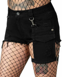 KILLSTAR Pantaloni scurți femei KILLSTAR - Fury Road Denim Garter - Negru - KSRA005587