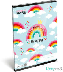 Lizzy Card Szivárványos tűzött füzet A/5, 40 lap vonalas, Lollipop Happy Rainbow (LIZ-22967358) - officetrade